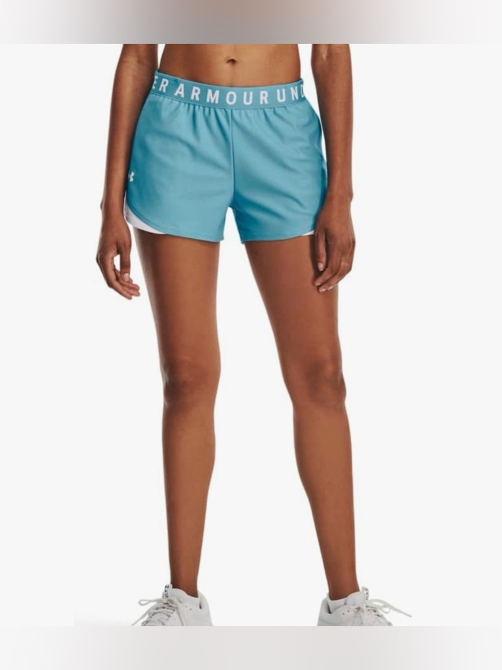 Under Armour Women's Play Up 3.0 Shorts Sz XL Glacier Blue White Loose BNWT